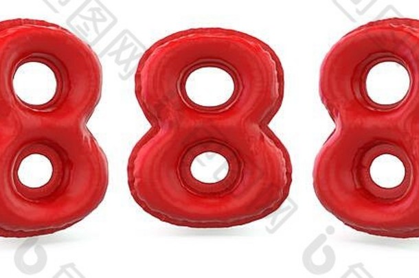 数量数字标志充气红色的气球背景呈现