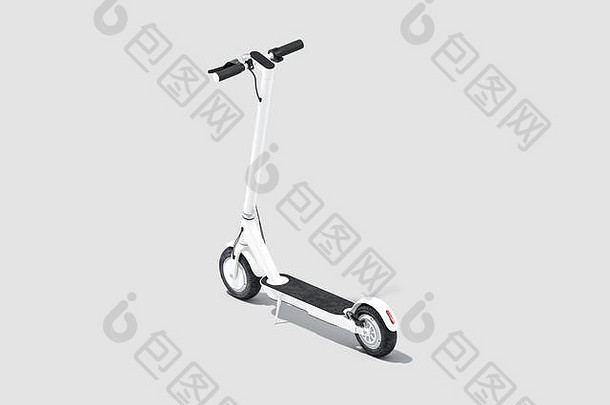 空白白色电踏板车模拟回来一边视图
