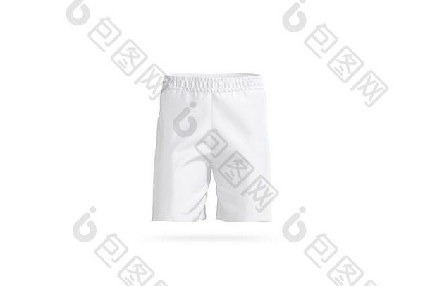 空白白色足球短裤模拟前面视图