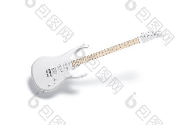 空白白色电吉他模拟重力