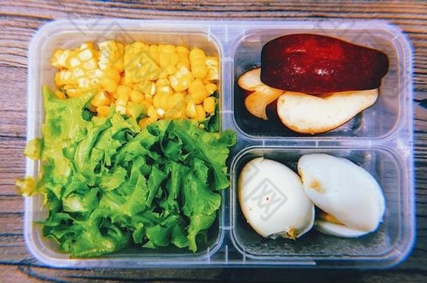 午餐盒子健康的食物
