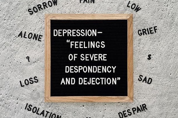 抑郁症报价粗糙的变形混凝土背景字典报价单词解释抑郁症主要抑郁症障碍精神健康意识