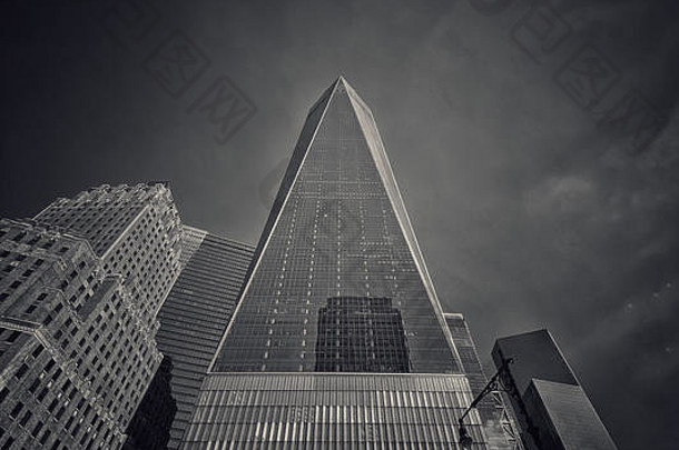 世界贸易中心西街视图纽约城市照片效果