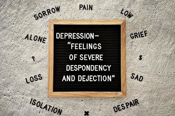 抑郁症报价粗糙的变形混凝土背景字典报价单词解释抑郁症主要抑郁症障碍精神健康意识