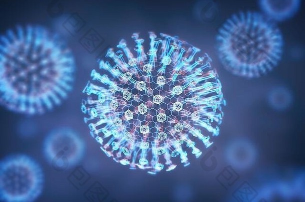 概念上的说明病毒图像病毒致病源通用的病毒形式插图