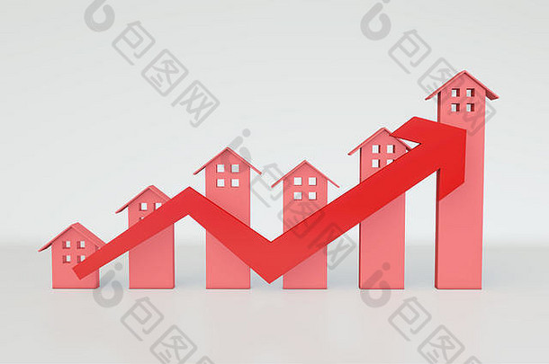 金融经济真正的房地产投资财产价格不断上升的成功箭头业务管理