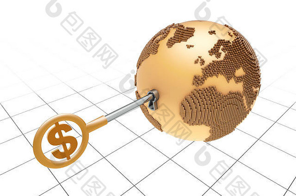 地球货币金融键代表经济发展资本投资