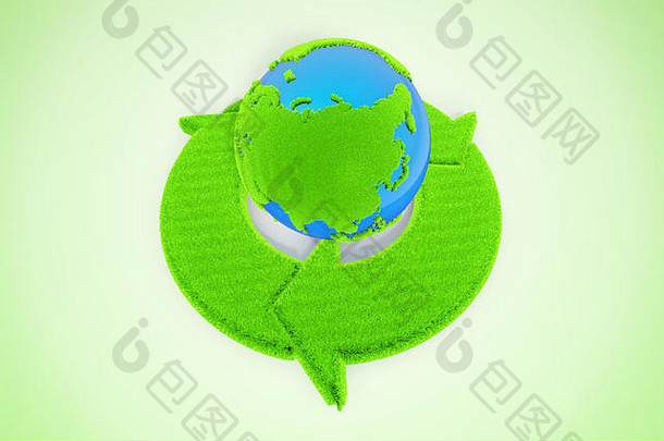 绿色全球绿色箭头
