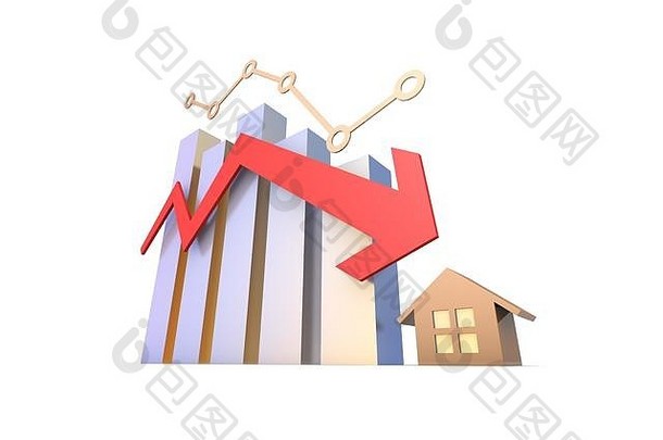 下降金融经济货币贬值房子破产公司失败