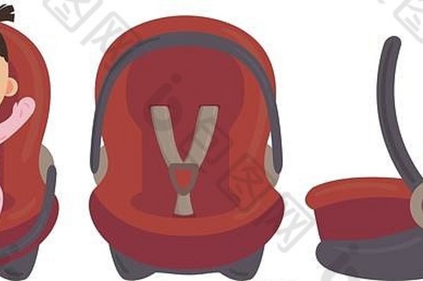 婴儿车座位一边前面安全椅子