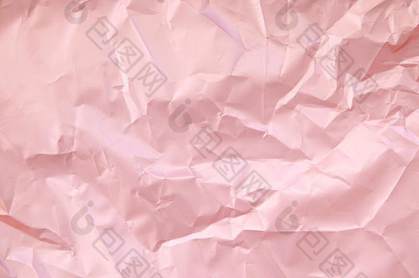 时尚的粉红色的彩色的变形背景皱巴巴的轧光纸纹理平躺