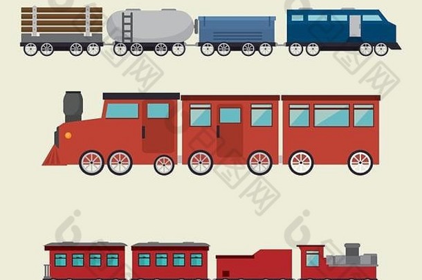 铁路火车孤立的图标设计
