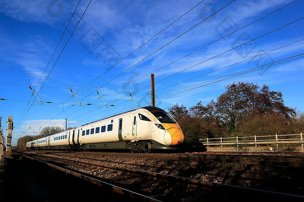 舆火车<strong>类</strong>ipe城际表达火车东海岸主要行铁路彼得伯勒剑桥郡英格兰