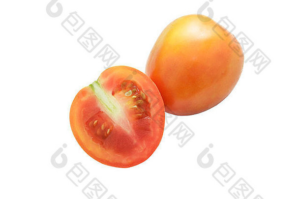 成熟的番茄孤立的白色背景