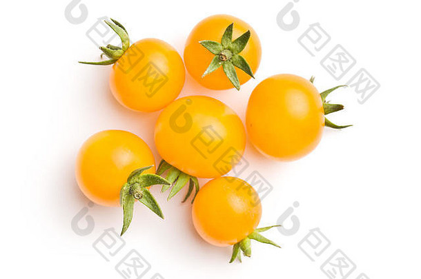 美味的黄色的西红柿孤立的白色背景