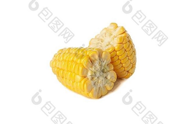 新鲜的生玉米孤立的白色背景