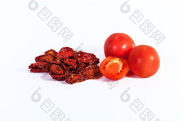 干西红柿煮熟的干西红柿晒干的西红柿香料意大利厨房
