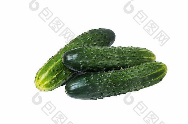 ucumber孤立的白色背景新鲜的成熟的蔬菜维生素