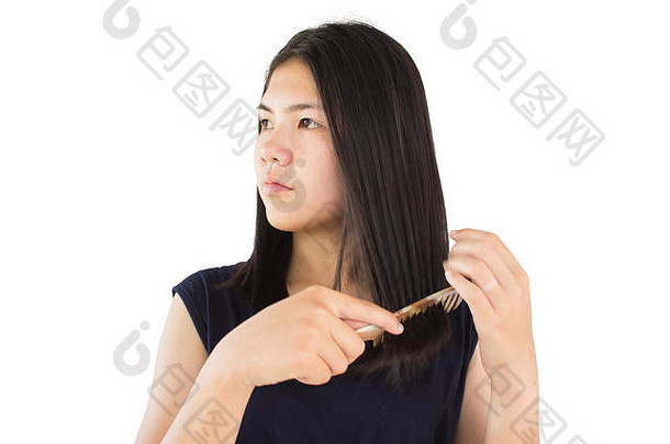 亚洲女人头发护理女人美生活方式概念