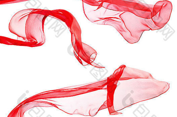 红色的围巾孤立的白色背景