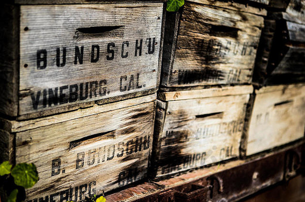 酒板条箱gundlachbundschu酒庄索诺玛加州