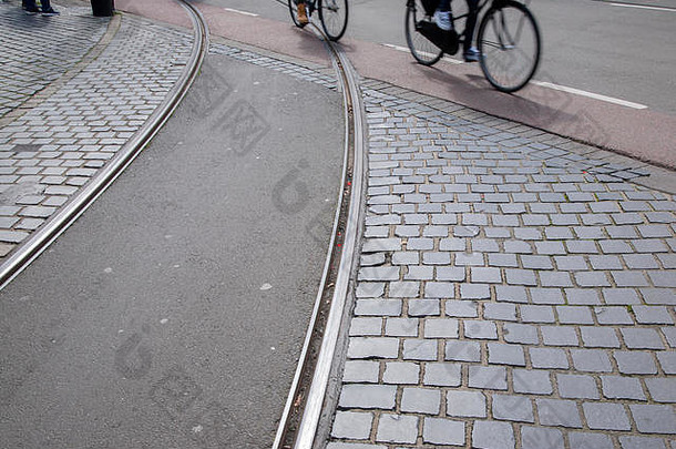 有轨电车跟踪自行车那海牙黑格荷兰荷兰