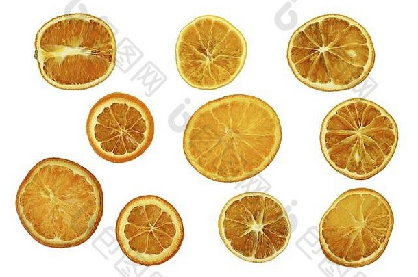 干橙色片孤立的白色背景
