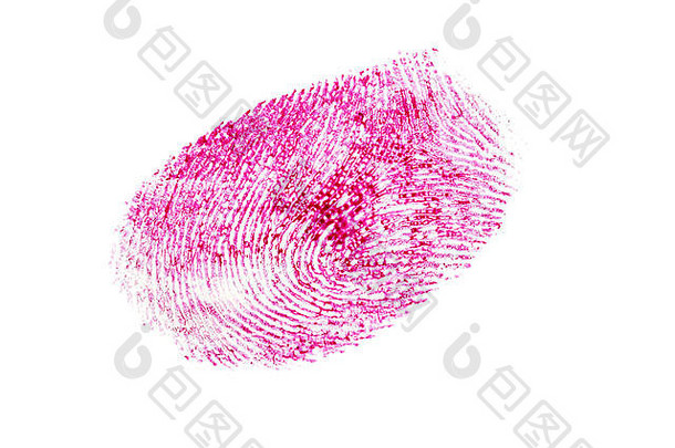 粉红色的指纹孤立的白色背景