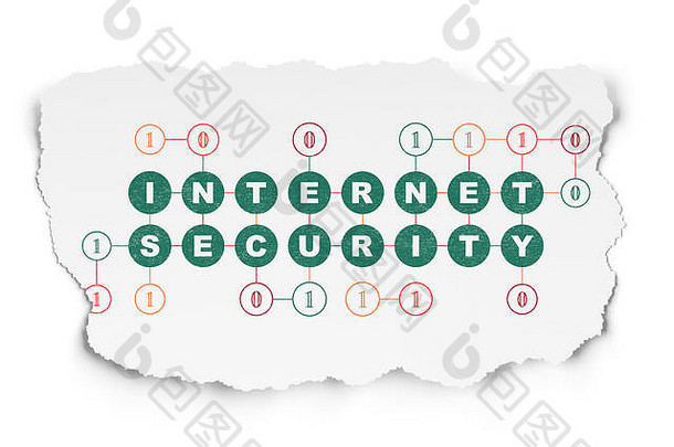 隐私概念互联网安全撕裂纸背景