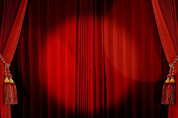 戏剧窗帘红色的颜色
