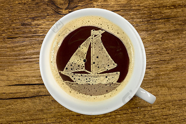 帆船咖啡杯
