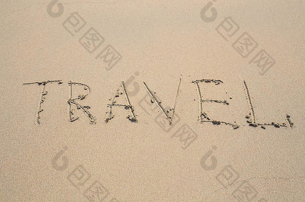 写单词旅行沙子海滩