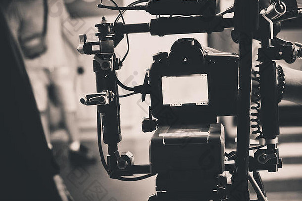 细节专业相机设备<strong>电影</strong>生产工作室