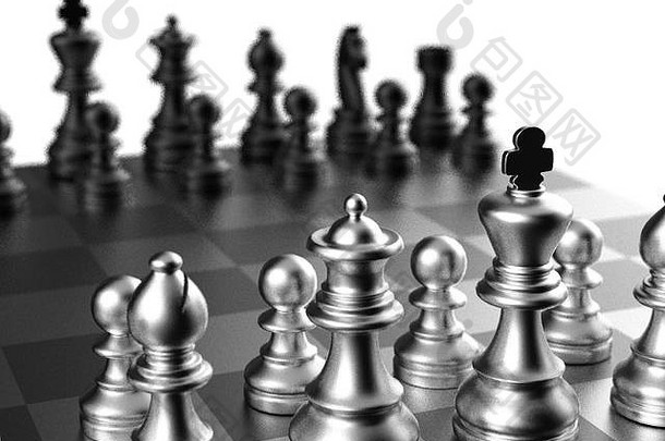 国际象棋董事会白色黑色的块铬董事会白色背景插图