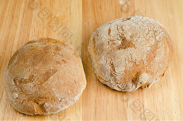 手工制作的面包自制的特写镜头木