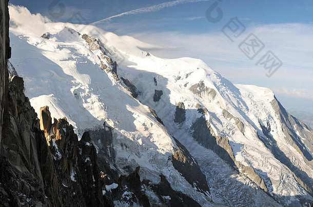 大视图法国山蒙特相思最高峰会阿尔卑斯山脉