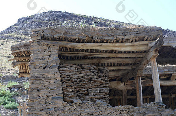传统的体系结构山村庄nuratau脊中央乌兹别克斯坦