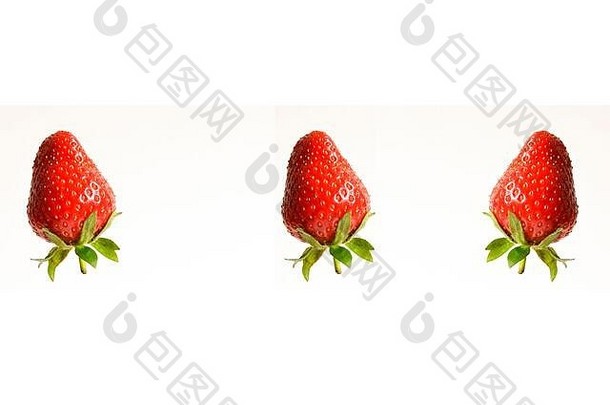 最小的食物概念草莓白色背景前视图免费的空间文本美味的浆果