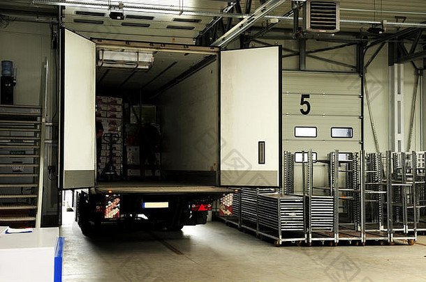负载运输维重量卡车仓库加载商品航空公司通过开放业务