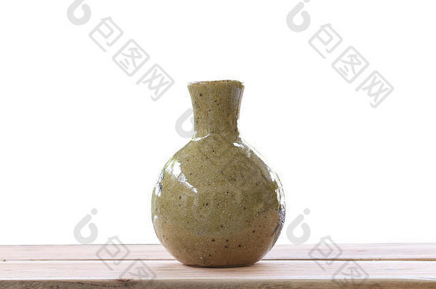 Jar陶器日本风格日本为了瓶木地板上剪裁路径