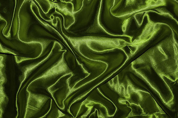 摘要背景绿色织物壁纸纹理纺织绿色前视图波条纹织物