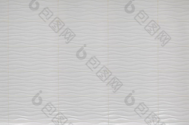 白色现代波浪模式浴室墙瓷砖