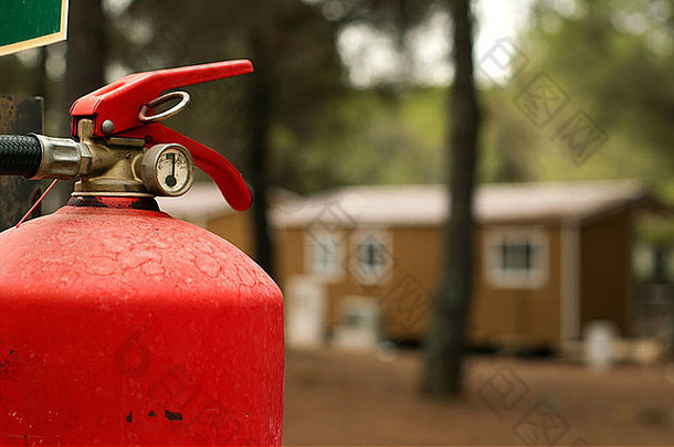 红色的火灭火器移动房屋火安全