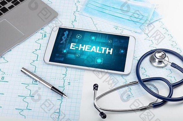 平板电脑医疗的东西e-health登记预防概念