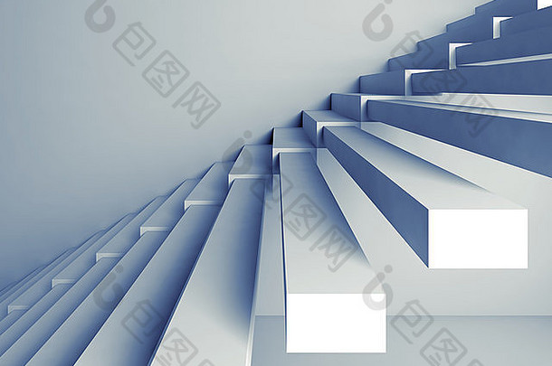 摘要体系结构背景楼梯安装墙室内插图蓝色的色调过滤器