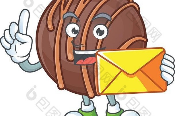高高兴兴地巧克力果仁糖球吉祥物设计信封