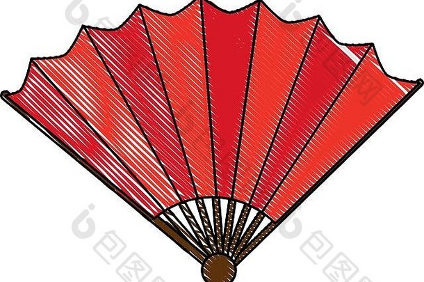中国人风扇装饰图标