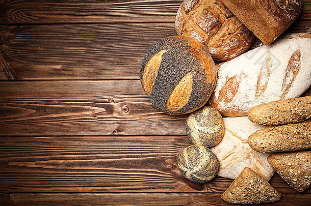 面包分类木表面
