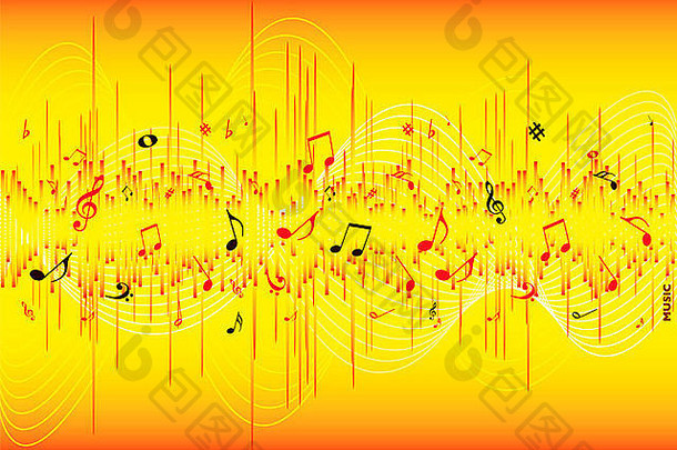 红色的黄色的音乐的启发摘要背景房间文本