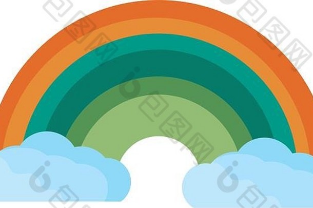 可爱的彩虹detaild风格图标
